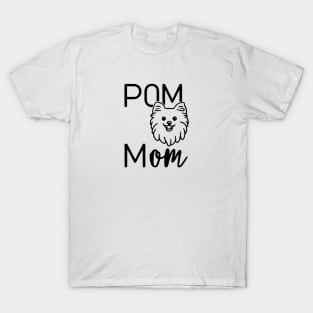 Pom Mom Pomeranian Line Art Design T-Shirt